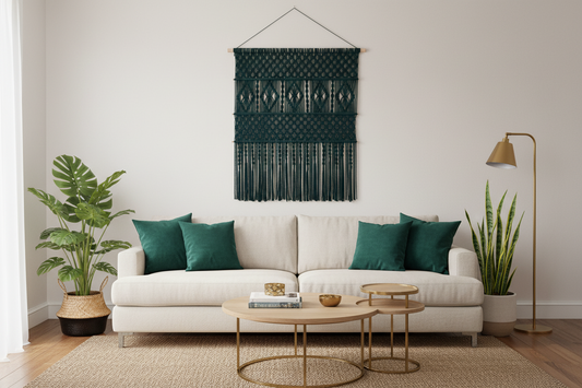 Arazzo Macramé "Maestoso" - Grande Decorazione Boho 124x120cm
