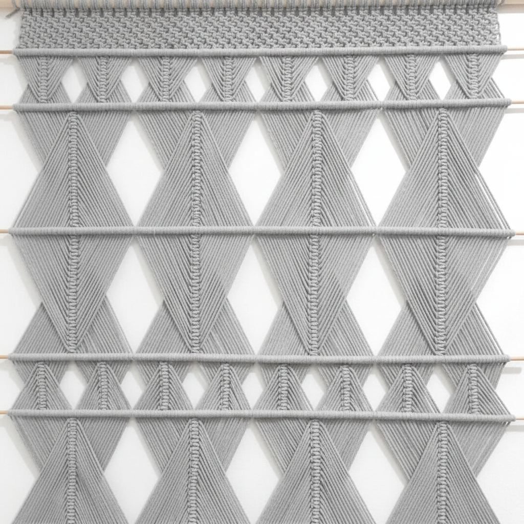 Arazzo Macramé Grande con Motivo Geometrico - Decorazione Parete Boho