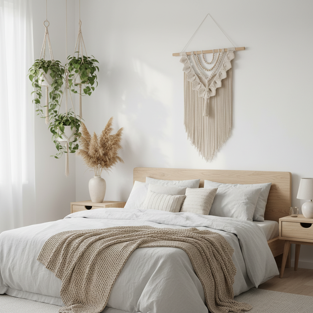 Arazzo Macramé "Natura" - Decorazione Boho 82x110cm