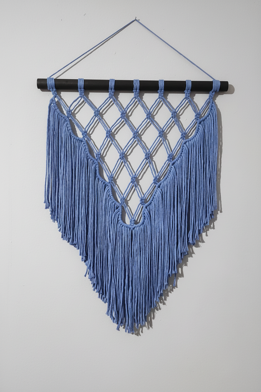 Arazzo Macramé "Mare Blu" - Stile Mediterraneo 56x73cm