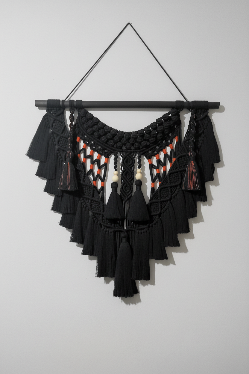 Arazzo Macramé Effetto Dinamico e Rilassante - 77x79cm