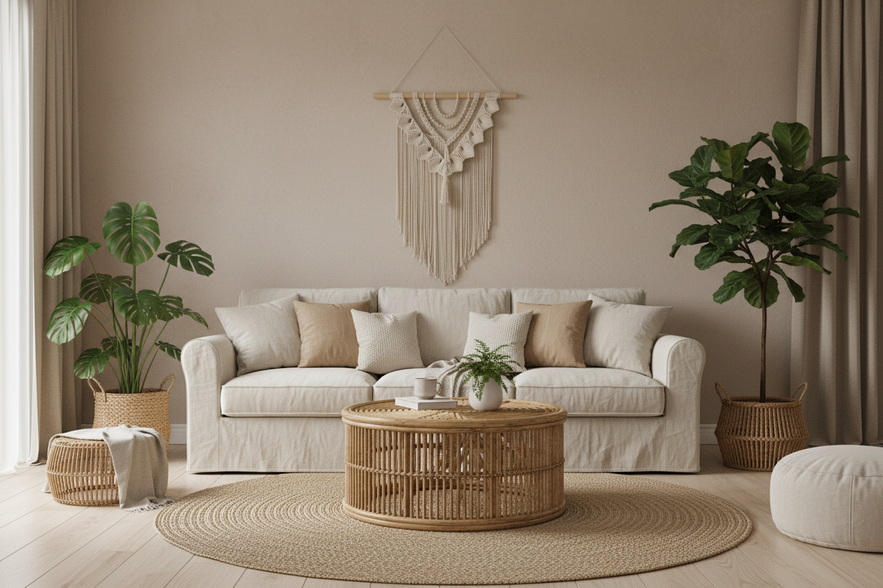 Arazzo Macramé "Natura" - Decorazione Boho 82x110cm