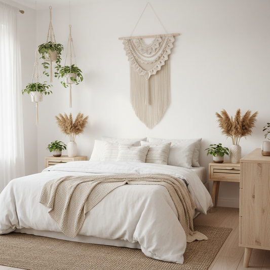 Arazzo Macramé Artigianale Premium - Stile Boho Chic