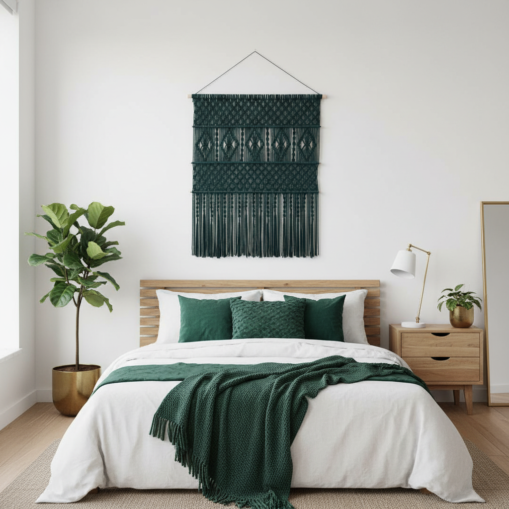 Arazzo Macramé "Maestoso" - Grande Decorazione Boho 124x120cm