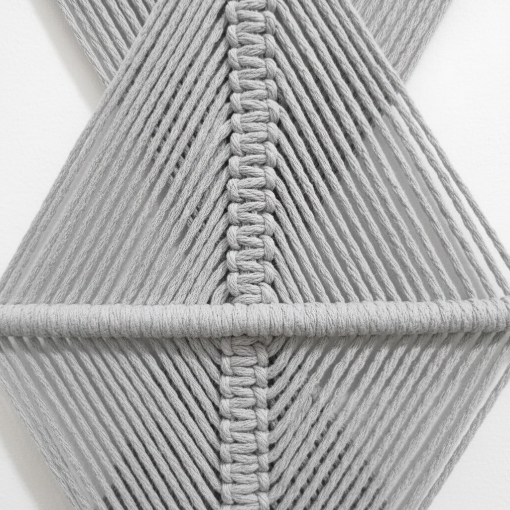 Arazzo Macramé Grande con Motivo Geometrico - Decorazione Parete Boho