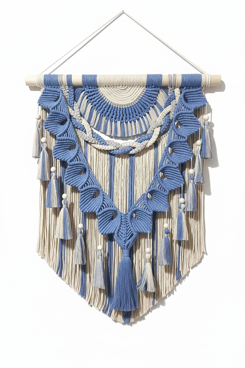 Arazzo Macramé Design Stellare - 55x69cm