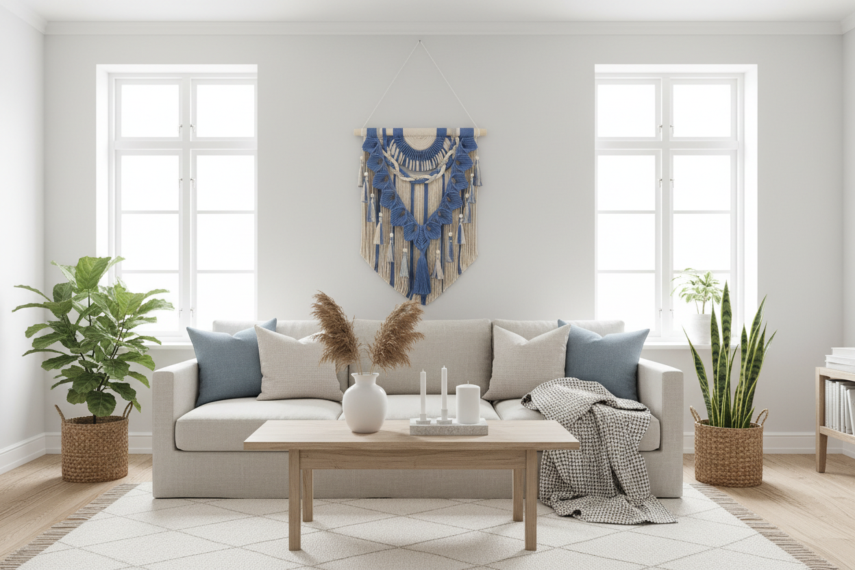 Arazzo Macramé Design Stellare - 55x69cm