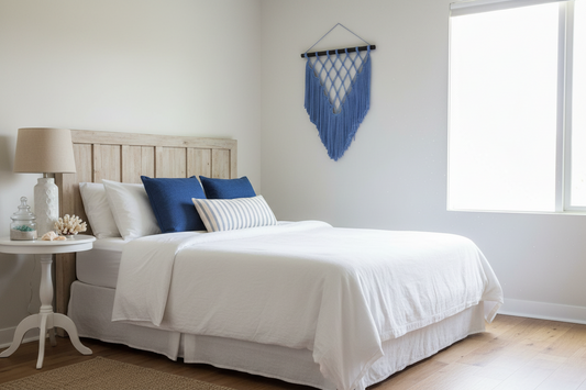 Arazzo Macramé "Mare Blu" - Stile Mediterraneo 56x73cm