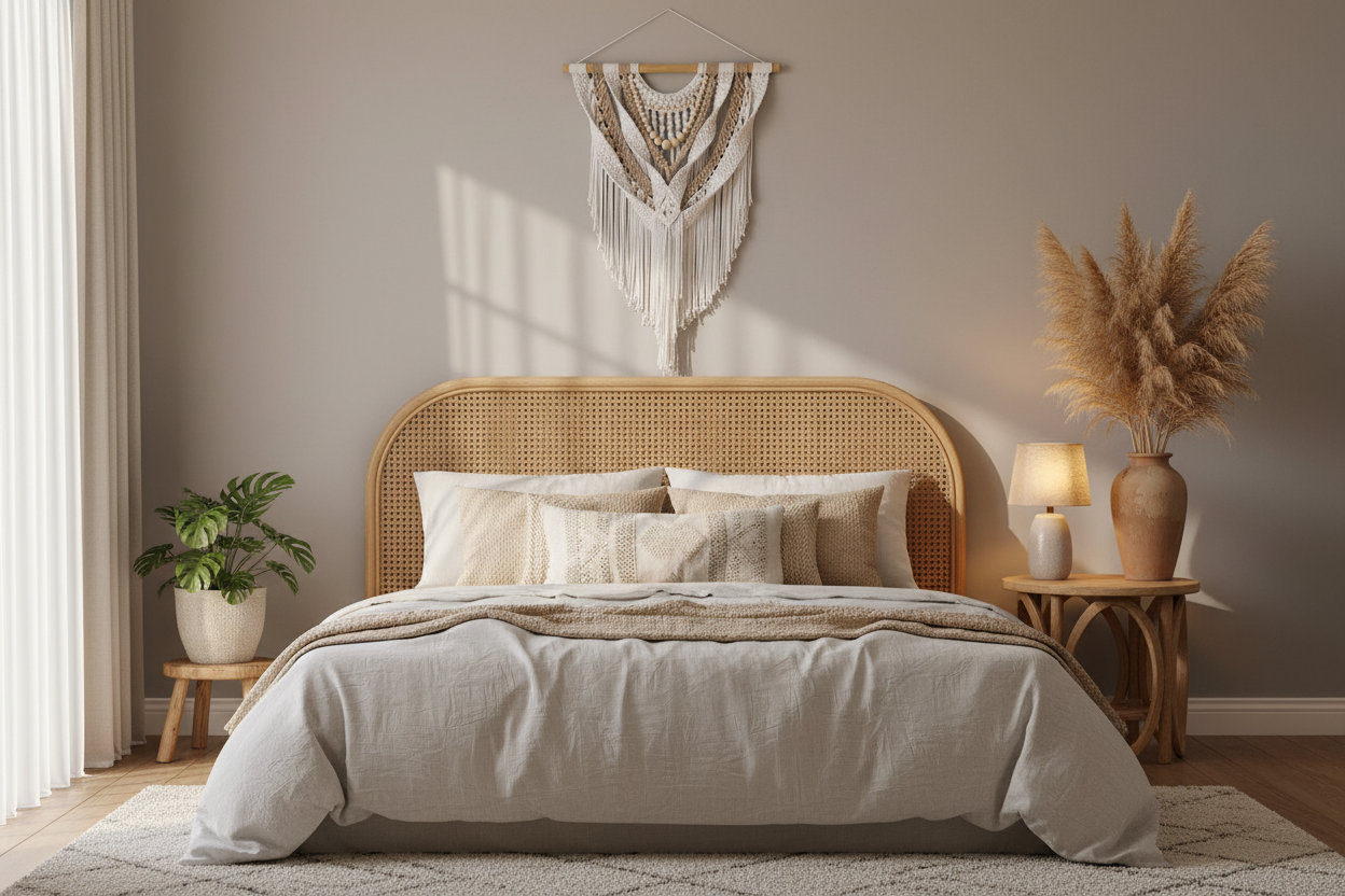 Arazzo Macramé "Zen" - Crema con Perline 80x115cm