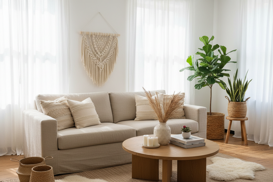 Arazzo Macramé "Equilibrio" - Crema Quadrato 56x60cm