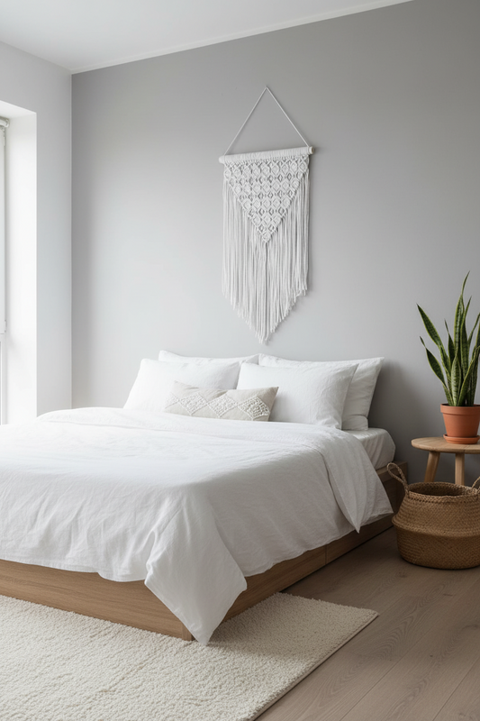 Arazzo Macramé "Purezza" - Bianco Verticale 43x75cm