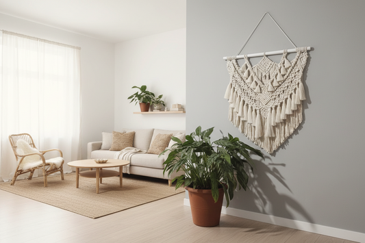 Arazzo Macramé Grande Effetto Tridimensionale - 76x87cm