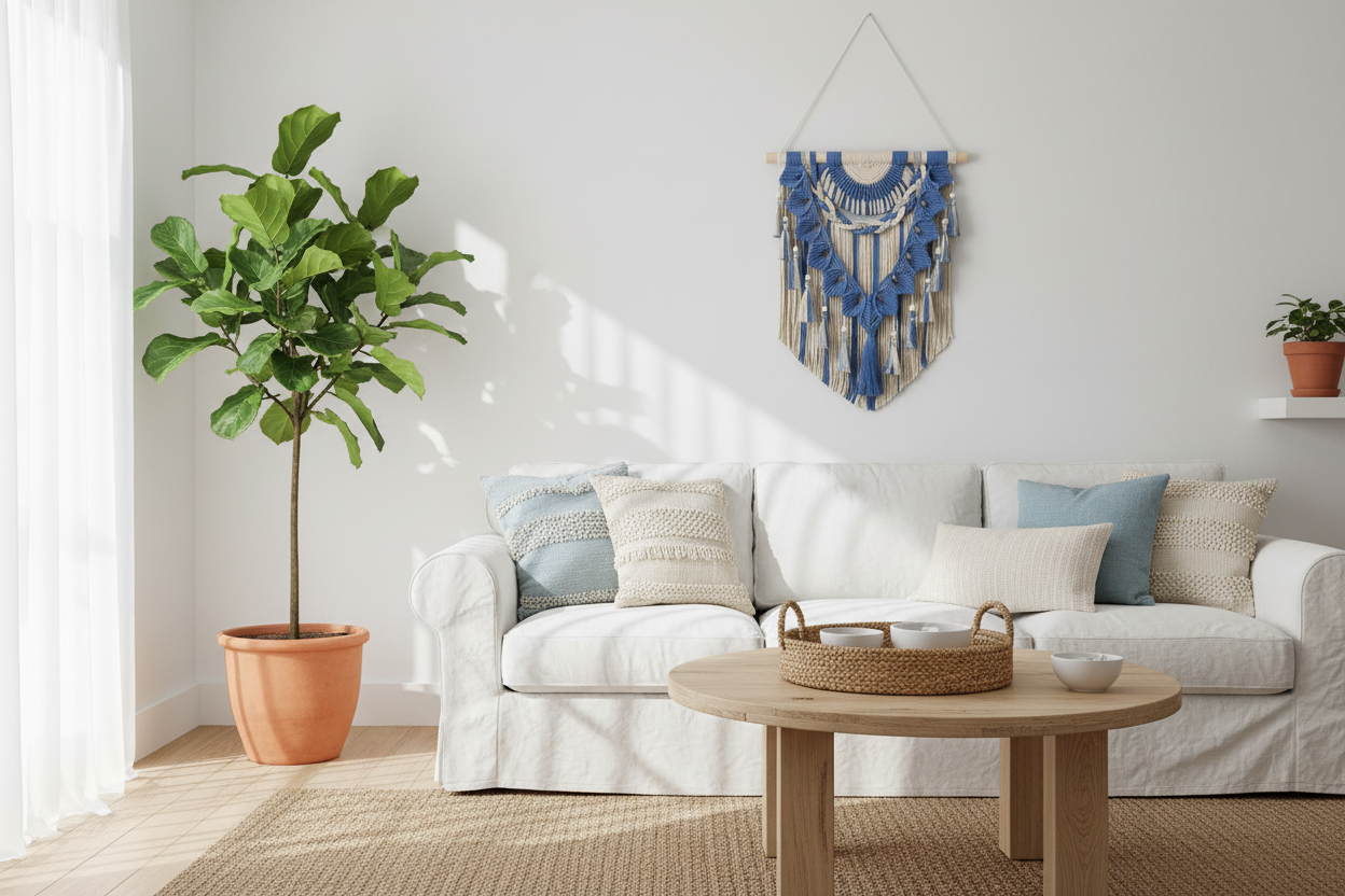 Arazzo Macramé Design Stellare - 55x69cm